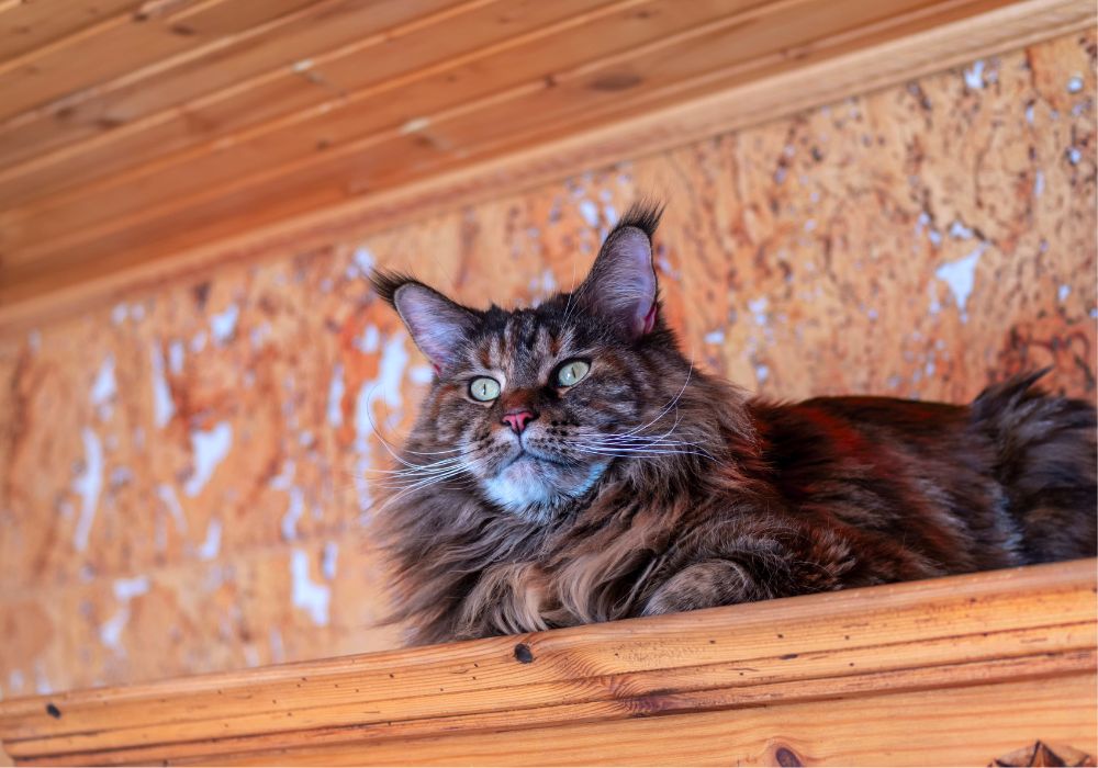 Handsome Maine Coon with Big Ear Tufts brown tabby maine coon with ear tufts