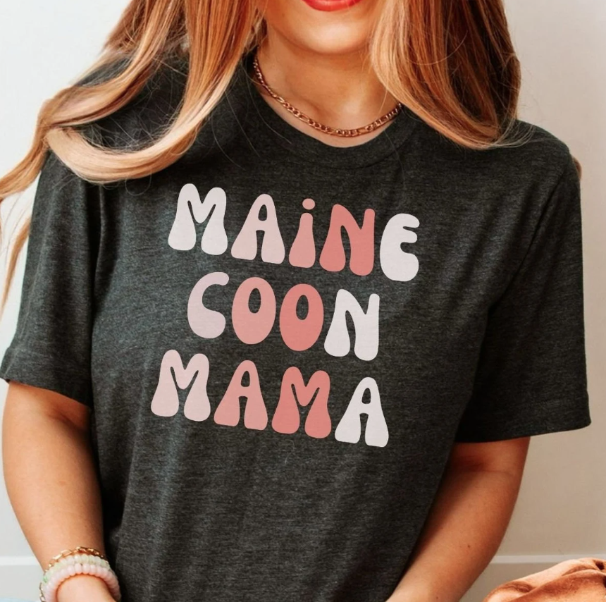 funky graphic maine coon mama tee
